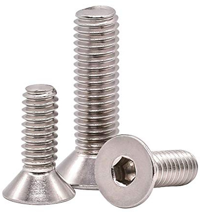 M6-1.0 x 12mm Flat Head Socket Cap Screws, Countersunk Head, DIN7991, Stainless Steel 304 (18-8), Allen Hex Drive, 25 PCS