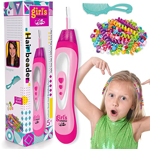 Geschenke für Spielzeug 5-12 Jahr Haarschmuck, Haarperlen Mädchen Geburtstagsgeschenk Flechthilfe Haare für Kinder Bastelsets