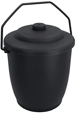AB Tools Coal Bucket & Lid Black Plastic Ash Tidy Bin Coal Carrier Fire Log Burner Kindling