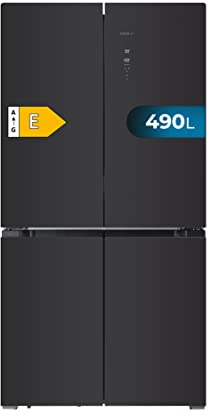 Cecotec American Refrigerator 4 Glass Doors 490 L Bolero CoolMarket 4D 490 Glass E. 183 cm High, 91 cm Wide, Low Power Consumption, Inverter Plus, Fast Cooling and Freezing, Total NoFrost