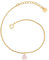 GLANZSTÜCKE MÜNCHEN Damen Armband aus 925/- Sterling Silber gelbvergoldet 14 Karat mit Rosenquarz rosa Herz Edelsteinarmband