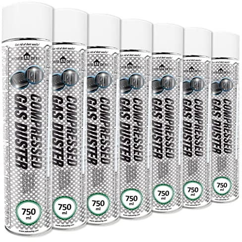 AABCOOLING 7 x 750 ml Home&Office tryckluftsspray K1 dammfläkt, tryckluftrenare, kontorsmaterial, tangentbordsrengöring för rengöring av tangentbord, PC, rengöringsanordningar