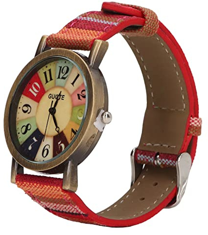 Montres Hippie Chic, Montre Bohème pour Femme avec Motif Arc-en-Ciel Multicolore, Montre Facile à Lire avec de Grands Chiffres, Montres Bohèmes avec Bracelet en Cuir PU pour