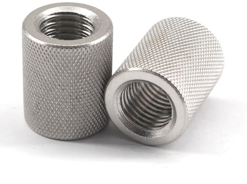 Dadi zigrinati M4, 10 x 10 mm, in acciaio inox 304, dadi tondi, dadi di collegamento rotondi