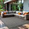 Teppium Modern Outdoor Teppich Wetterfest 140 x 200 cm Schwarz- Flachgewebe Sisaloptik Balkon Teppich Wasserfest - Waschbarer Teppich für Garten, Terrasse, Camping und Küche