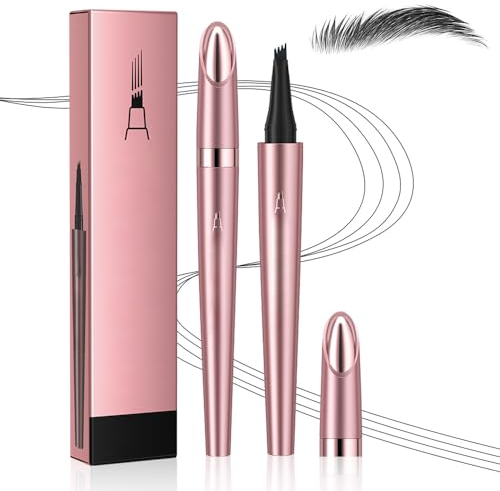 Wasserdichter 3D Augenbrauenstift Mit 4 Gabelspitzen, Microblading, Härchenzeichnung, 4 Punkt Brauenstift Langanhaltend Natürliche Augenbrauen Make-up (A-4#)