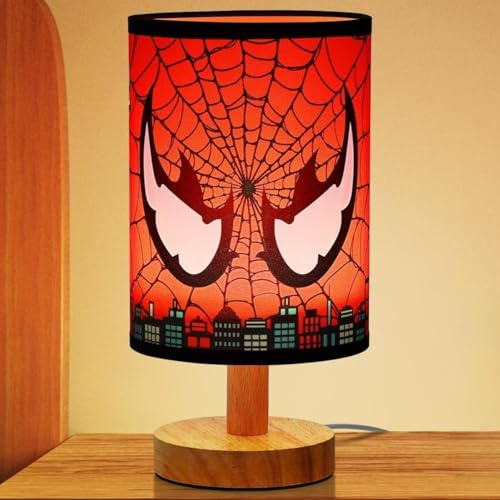 LAIBUY Bedside Table Lamp - 16 Color LED Dimmable Kids Night Light with Remote Control, Lamp for Kids Room Desk Reading Bedroom Night Stand Decor Children's Unique Birthday Gifts(Red)