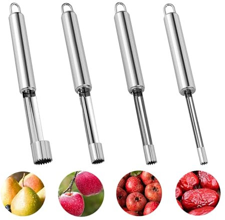 4 PCS Apfelentkerner Apfelausstecher, Apfelausstecher Edelstahl, Edelstahl Apfelausstecher, Apfelstecher, 4 Verschiedene Modelle, Für äpfel Und Birnen,Peeling Weißdorn Rotes Datum Kirsche