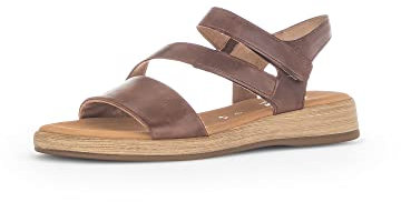 Gabor Damen Keilsandalen, Frauen Sandalen,Leichte Mehrweite (G),offene Schuhe,Strandschuhe,Keilsandaletten,flach,Peanut (S.Holz),38.5 EU / 5.5 UK