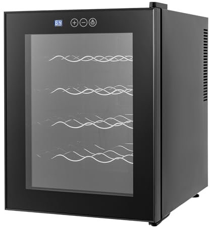 Schwarz Getränkekühlschrank, 20 Flaschen Mini-Kühlschrank mit gehärteter Glastür Elektrischer Weinkühler, für Restaurants, Büros, Bars, Hotels 50.2 * 40 * 53cm