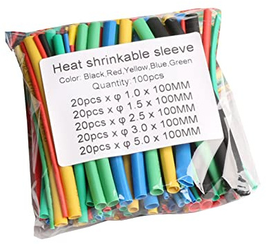 Juego de 100 tubos termorretráctiles, fundas de aislamiento para cables eléctricos, juego surtido de fundas retráctiles