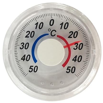 Kixolazr Termógrafo De Ventana | Termómetro Analógico Para Temperatura Exterior,Monitor De Fácil Lectura Con Escala De Dos Colores - Para Baño Dormitorio Apartamento Y Sala De Estar