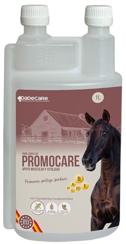 Promocare - Vitaminas Caballos 1L con Aminoácidos Esenciales y Antioxidantes - Complejo Vitamínico B y E C D A – Apoyo al metabolismo, energía, recuperación y Bienestar General