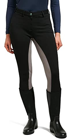 Mesdames deux tons Wessex Jodhpurs d'équitation Yard stable pour femme [blkgrey] [76,2 cm]