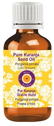 Deve Herbes Pure Karanja Seed Oil (Pongamia pinnata) Non-Sticky | Non-Greasy | For Skin, Hair, Massage & DIY Use 100ml