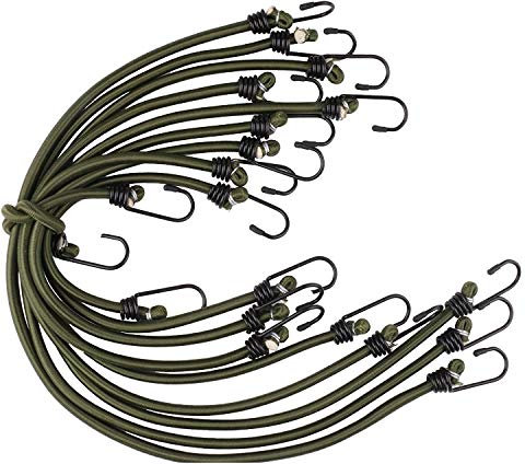 Bungee Cords with Hooks,10 pcs Heavy Duty Extra Strong Outdoor Elastic Rope,Multi-Purpose Elastic Bungee Straps (75 cm)