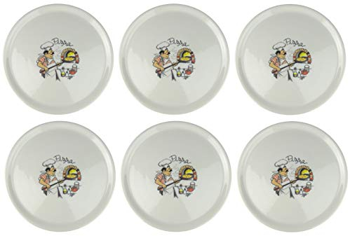 Saturnia Lot de 6 assiettes à pizza avec décor, pizzaiolo Ø 33 cm