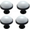 BOZONLI Lot de 4 Boutons de Porte en Céramique, pour Porte, Tiroir et Armoire, Style Vintage Chic, Poignées de Placard/Tiroir, Porcelaine Blanche