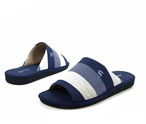 GARZÓN ZAPATILLA CASA PARQUET RAYAS HOMBRE - 42, Azul