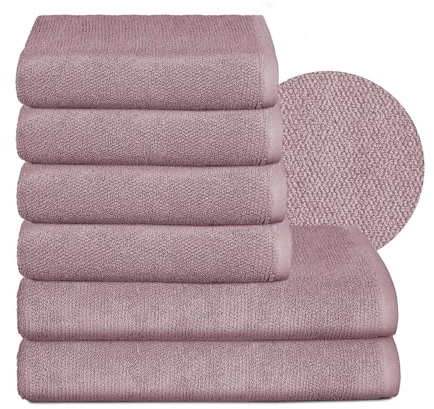 BEAUTEX Handtuch-Set Premium Frottier Sets Made in Europe, 100% Baumwolle 550g/m², Oeko-TEX Zertifiziert (Set: 4 Hand-, 2 Badetücher in Altrosa)