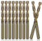 10 Pcs 4mm HSS Gold Cobalt Jobber Drill Bit Set, High Speed Steel Twist Drill Bit Set for Stainless Steel, Hard Metal, Aluminium, Cast Iron, Copper, Wood and Plastic
