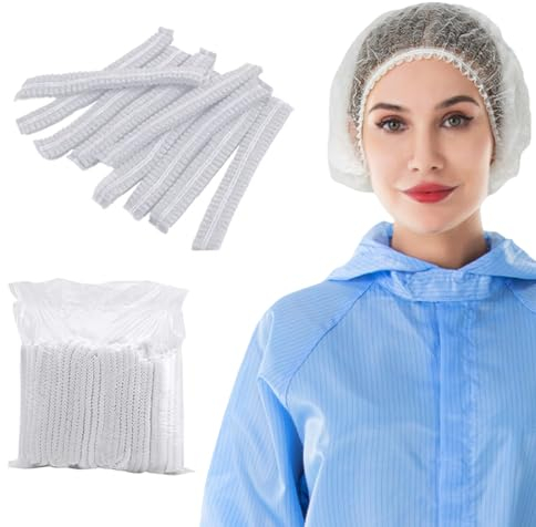 RDNKVB 30pcs Haarnetz OP Haube aus Einwegstoff Einweg Haarnetze für die Küche oder Zahnarzt Hygienezubehör für die Medizin Haarnetz Einweg für Männer Frauen Hair Cover