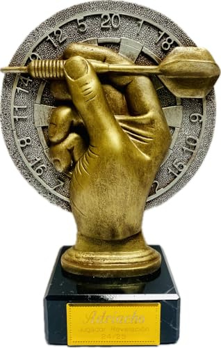 Trofeo Dardos GRABADO Premio 501 Cricket de 19 cm de altura