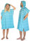 LeStoff Badeponcho - 100% Bio-Baumwolle - Leicht, Saugstark, Schnelltrocknend, Strandponcho mit Kapuze, Handtuchponcho, Surfponcho, Umkleideumhang, Handtuchkleid, Duschponcho, Umziehponcho (Aqua, M)