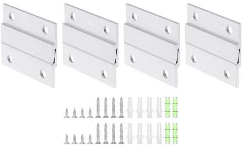 sourcing map 4 Paar französische Bilderaufhänger, 5,1 cm, robustes Aluminium, Z-Stange, Clip, ineinandergreifende Wandhalterung, Aufhänger-Set zum Aufhängen von Spiegel-Bilderregalen