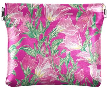 Retro het persika klockblommor kvinnor läder kontanter plånbok bärbar lås plånbok korthållare för kvinnor, Retro heta persika klockblommor, 4.33(L) x 3.74(W) x 0.39(H), Klassisk