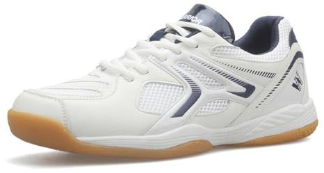 sekiueo Scarpe da Tennis da Tavolo Uomo Donna Scarpe da Badminton Antiscivolo Scarpe Sportive da Campo per Camminare Correre Tennis,Bianca,41 EU