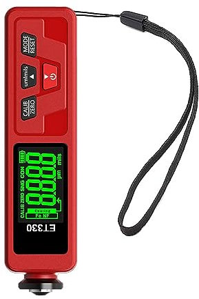 Medidor Espesor Pintura, Medidor de espesor de recubrimiento ET330 + Zn retroiluminación 0-1500um medidor de espesor de pintura de coche medidor de espesor de recubrimiento de película for coche(Red-G