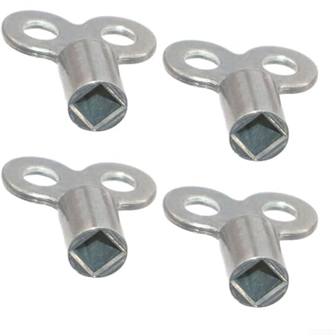 Set di 4 chiavi di sfiato per riscaldamento del radiatore, struttura in lega di alluminio con quadrato interno da 5 x 5 mm per un rilascio preciso dell'aria del radiatore