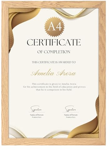 Vasemouh Cadre Photo A4 Rustique en MDF Bois Naturel, Cadre A4 pour Photos, Diplômes et Affiches - Affichage Vertical et Horizontal, Léger et Stable, 21x29.7cm, 1 Pièce