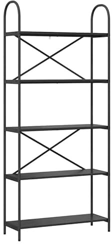 Eleganz Sistema de estanterías con aspecto de roble negro, 80 x 30 x 183 cm, estantería de madera para salón, dormitorio y oficina, estantería estable con alta capacidad de carga, ahorra espacio y es