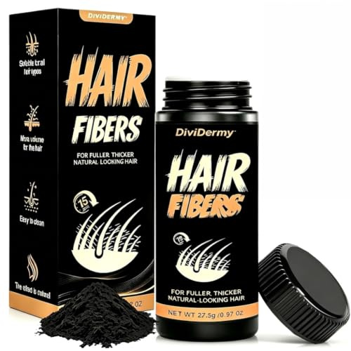 Polvo Voluminizador para el Pelo, Fibras Capilares para Cabello Hombre y Mujer, Póder de Engrosamiento Capilar para Cubrir Entradas y Cabello Fino, Efecto Volumen Inmediato (Negro)