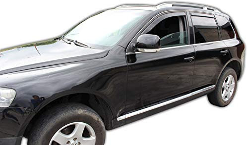 J&J AUTOMOTIVE | Windabweiser Passend Für Touareg 5-Türer 2003-2010, Heko Regenabweiser, Getönt, Set 4-Teilig, Vorne, Hinten, Aerodynamisch
