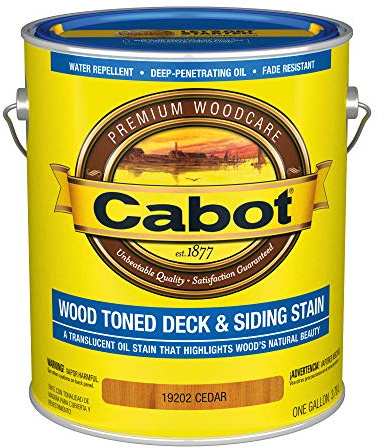 Cabot Wood Toned Stain + Sealer, Low VOC Exterior Natural Wood Stain, Cedar, Gallon