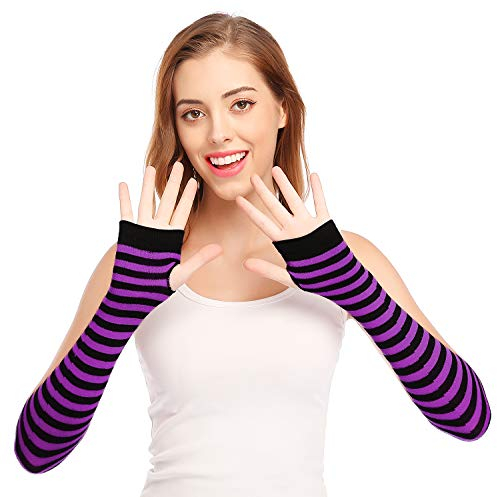 Langer Armwärmer im Punk-/Gothic-/Rock-Stil, fingerlose Handschuhe - - Einheitsgröße