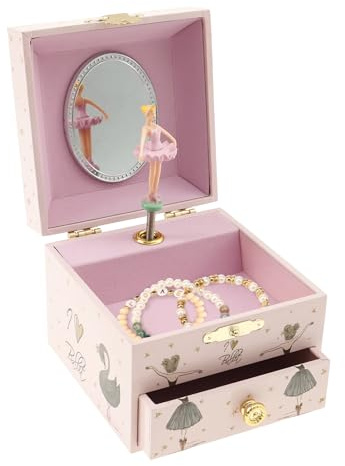 SUPPUIMNT Musikalisk ballerina smycken förvaringslåda 10 cm ballerina svart svan musikbox smyckeskrin små flickor barn presenterar halsband armband heminredning