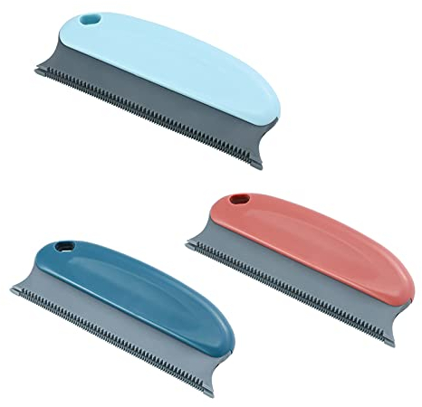 NC 3PCS Tierhaarentferner, Katzenbürste Hundebürste, Wiederverwendbare Haustier Haarentferner für Sofa Teppich Bett Möbel Kleidung Haustiernester (drei Farben)