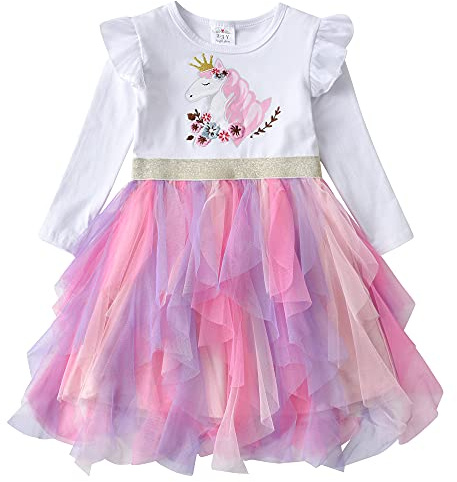 VIKITA Girls Dresses Princess Dress Flower Tulle Birthday Party Dress Girls Clothing LH4785 5T