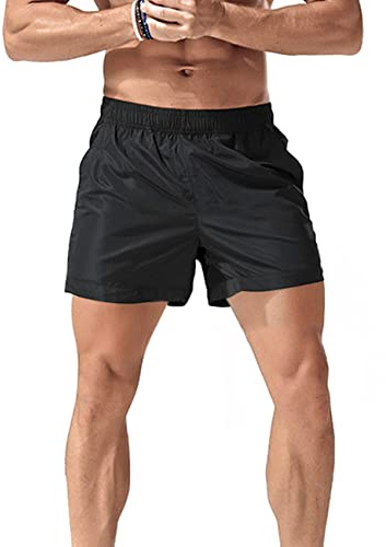 Muscle Alive Hombre Corriendo Pantalones Cortos Deportivos 5 Ligero Aptitud física Culturismo Fitness Running Shorts Negro M