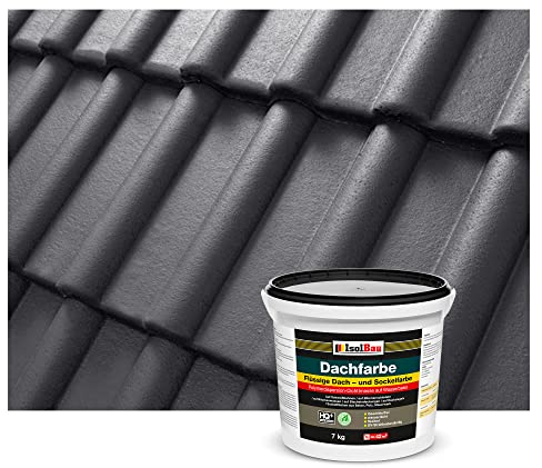 Isolbau Dachfarbe - 7 kg RAL Farbe Fassadenfarbe Nano Dachlack Sockelfarbe Wetterfest - Lösemittelfrei, Wasserdicht, UV-beständig - Anthrazit