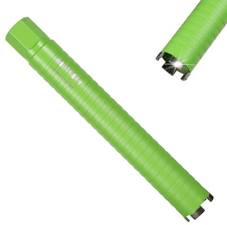 BETTERI Kernbohrer 52mm Micro Percussion, Nutzlänge 300 mm Turbo Diamantbohrkrone, 1 1/4 UNC Kernbohrkrone, Trocken-bohrkrone für Beton