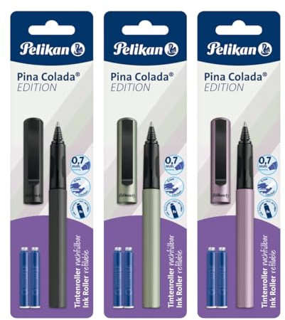 Pelikan Tintenroller Pina Colada Edition inkl. 3 Standard-Tintenpatronen, nachfüllbar, 3 Farben sortiert, 1 Stück