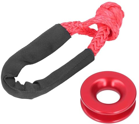 CENPEK Kit de Anillo de recuperación de aleación de Aluminio, grilletes de cabrestante de Remolque sintético para Remolque de Carretera, navegación, recuperación de Camiones ATV