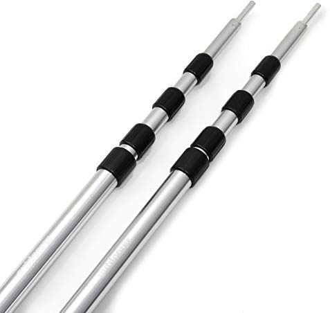 outdoorer PocketPoles UL (2 STK - 5-teilig), Alu Tarpstange Ultraleicht, mit Minipackmaß 44cm kurz, Stange für Tarp, Leicht-Zelt oder Vordach, Aufstellstangen BZW. Teleskop-Stangen für Trekking