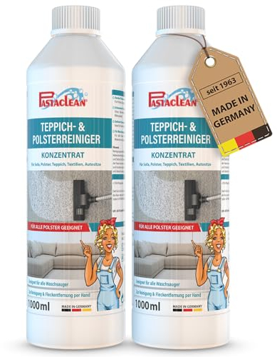 Pastaclean® 2L Waschsauger Polsterreiniger Konzentrat I Polsterreiniger für Sofa, Polster, Teppich, Textilien, Autositze I Für Waschsauger & Nasssauger