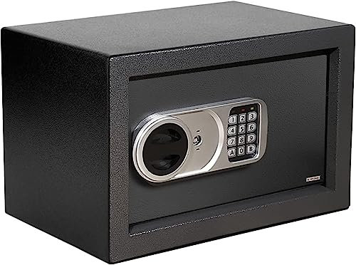 KARAT Tresor mit Schlüssel 6L, Safe Tresor mit Stahlkonstruktion für Bargeld, Schmuck und Wertsachen, 17 x 23 x 17 cm, für Zuhause, Büro und Hotel (Safemaxx)